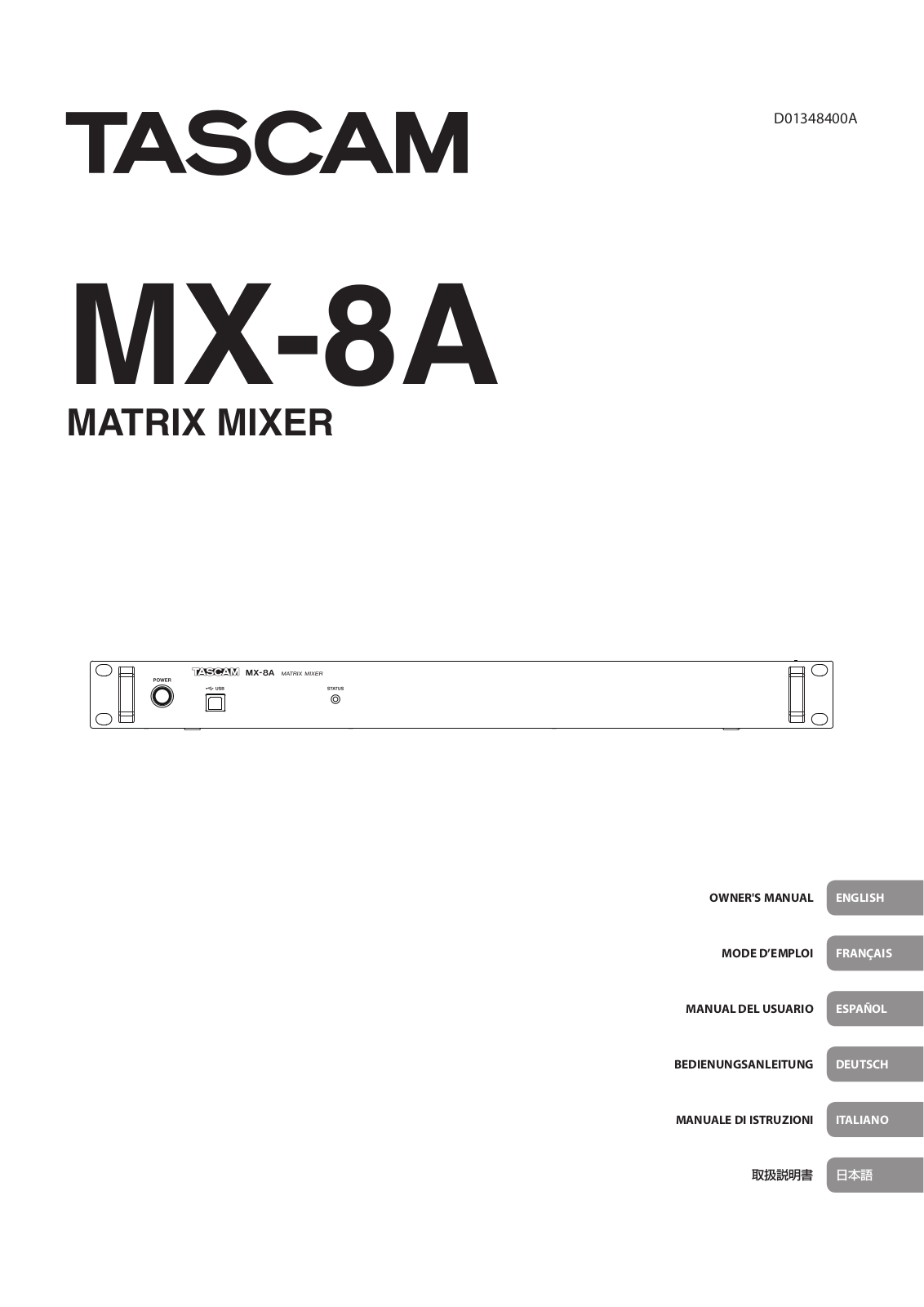 Tascam MX-8A Users Manual