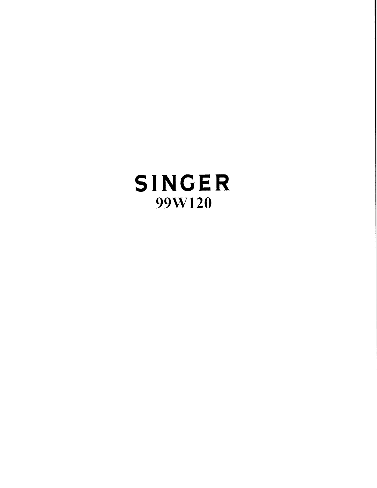 SINGER 99W120 Parts List