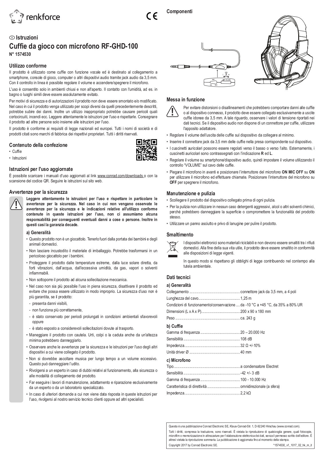 Renkforce 1574530 Operating Instructions