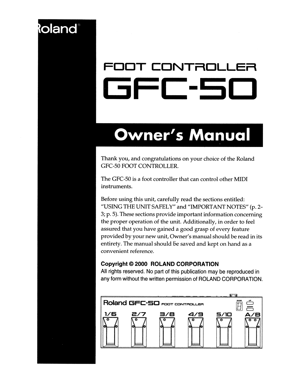 Roland Corporation GFC-50 Owner's Manual