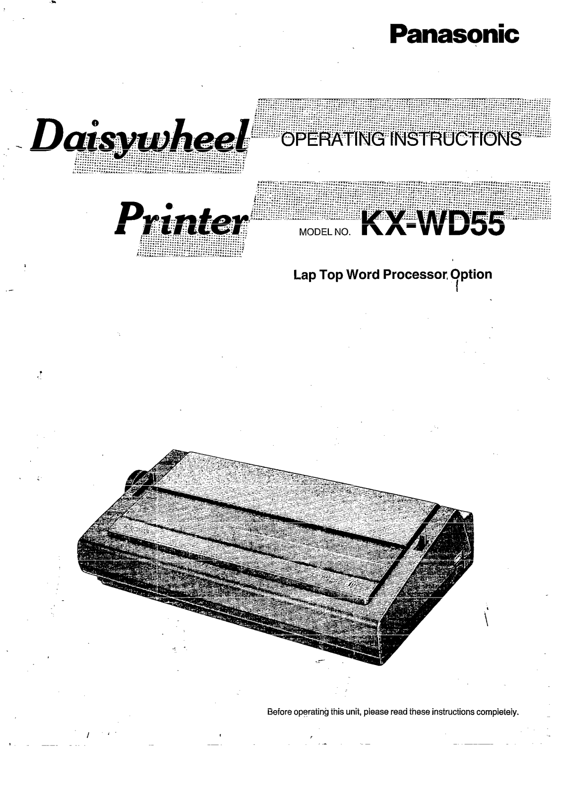 Panasonic KX-WD55 User Manual