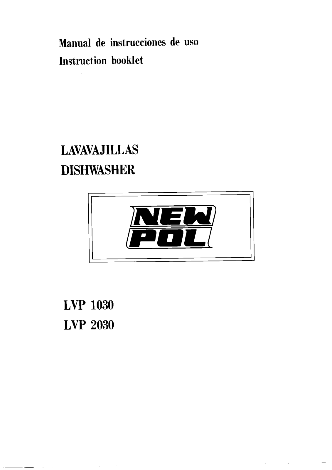 New pol LVP2030, LVP1030 User Manual