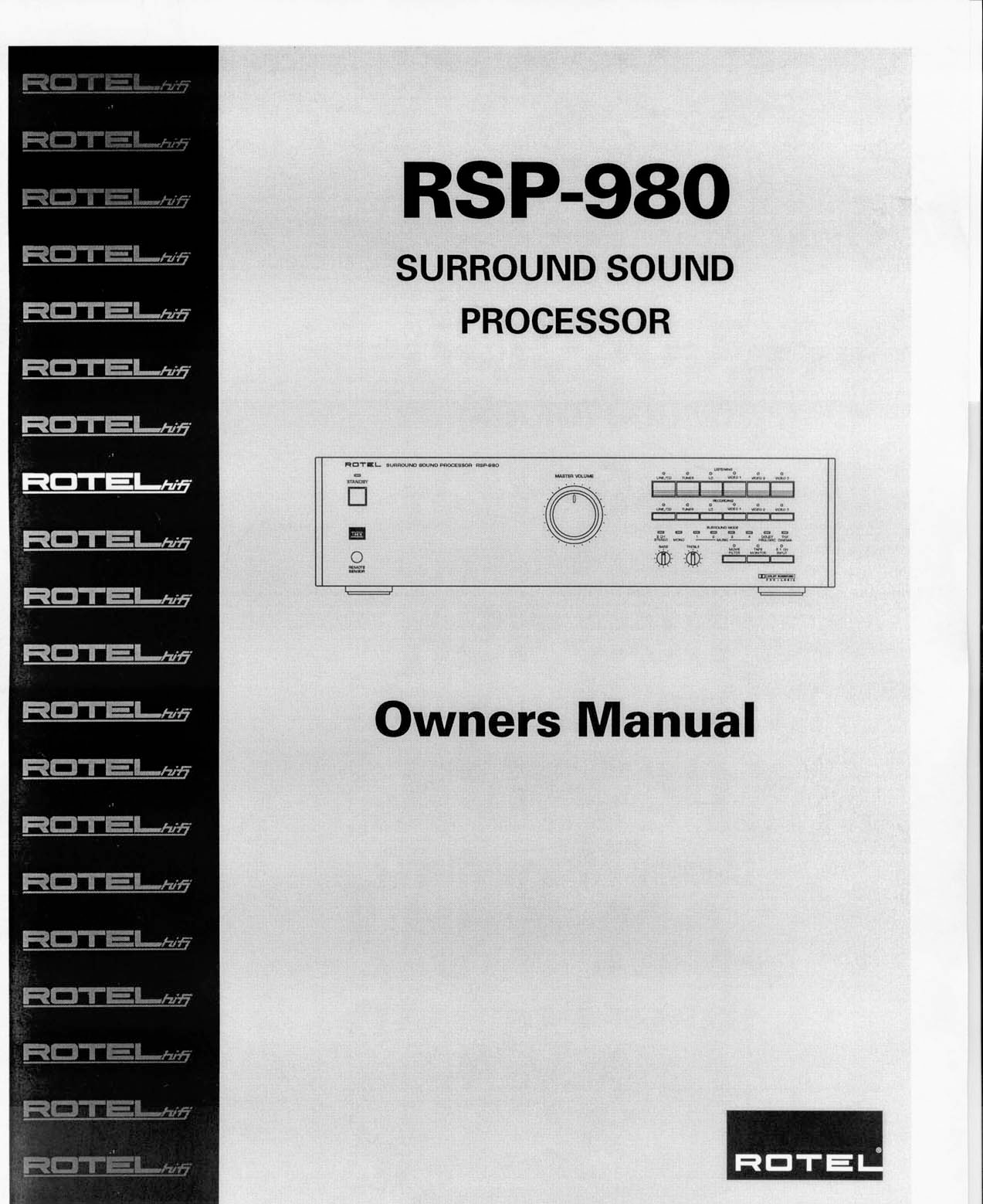 Rotel RSP-980 User Manual