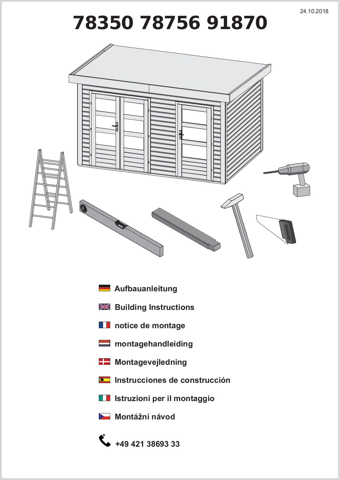 Karibu 78350 78756 91870 Assembly instructions