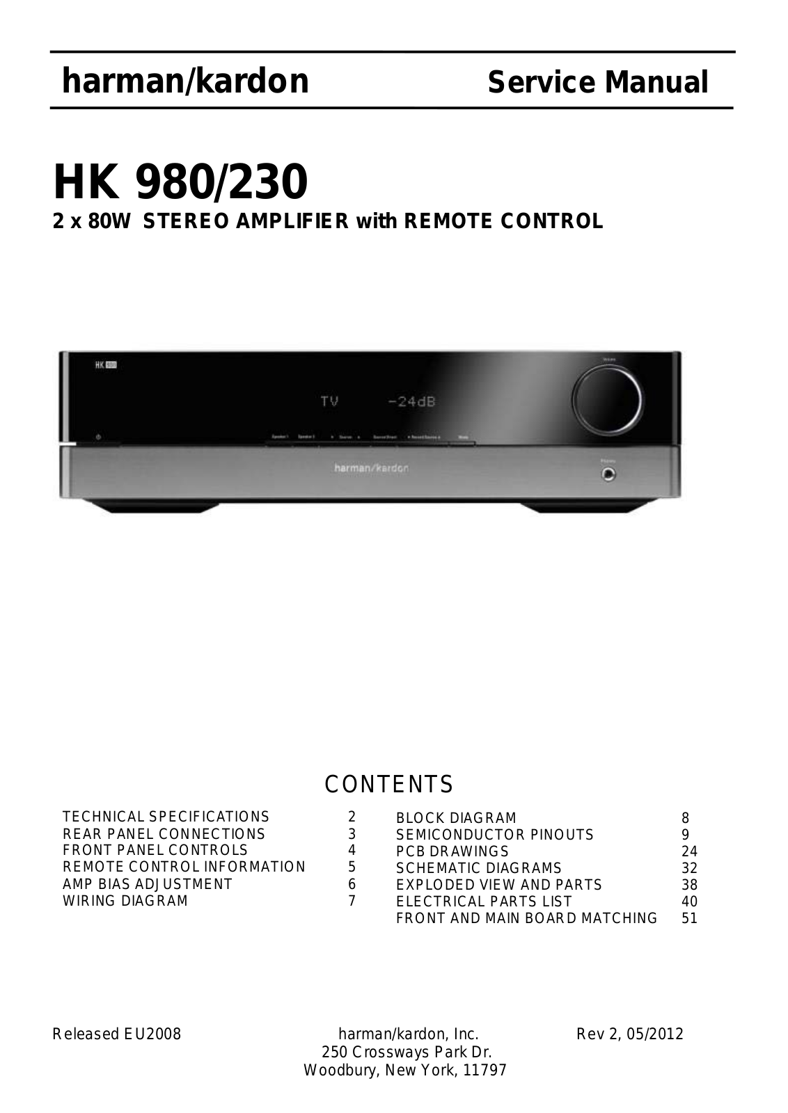 Harman Kardon HK 980/230 Service Manual