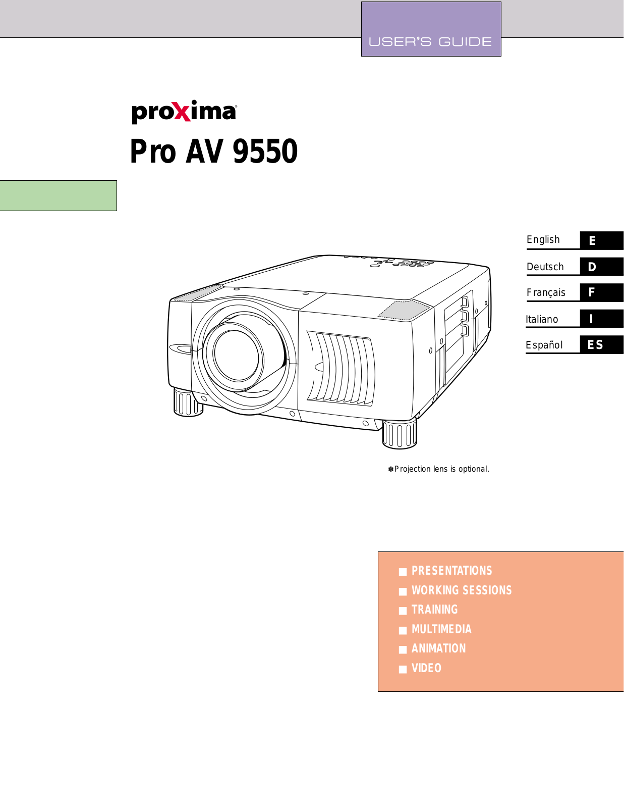 Proxima ASA Pro AV 9550 User Manual