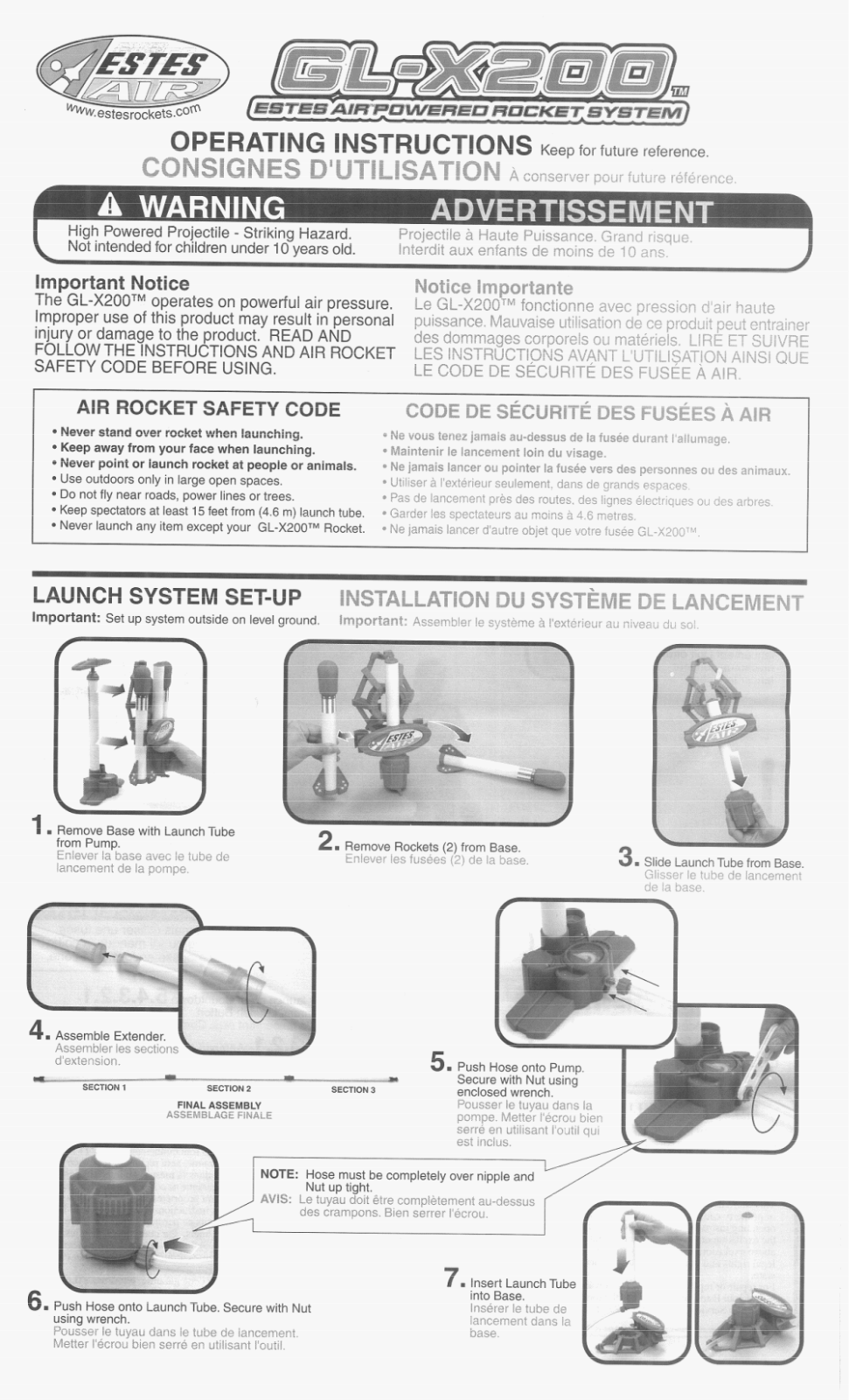 ESTES GL X200 User Manual