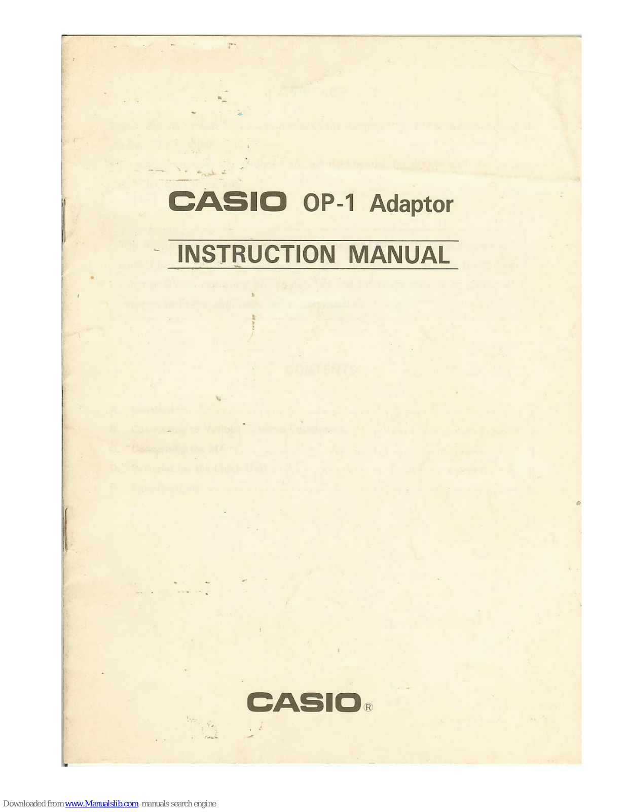 Casio OP-1 Instruction Manual