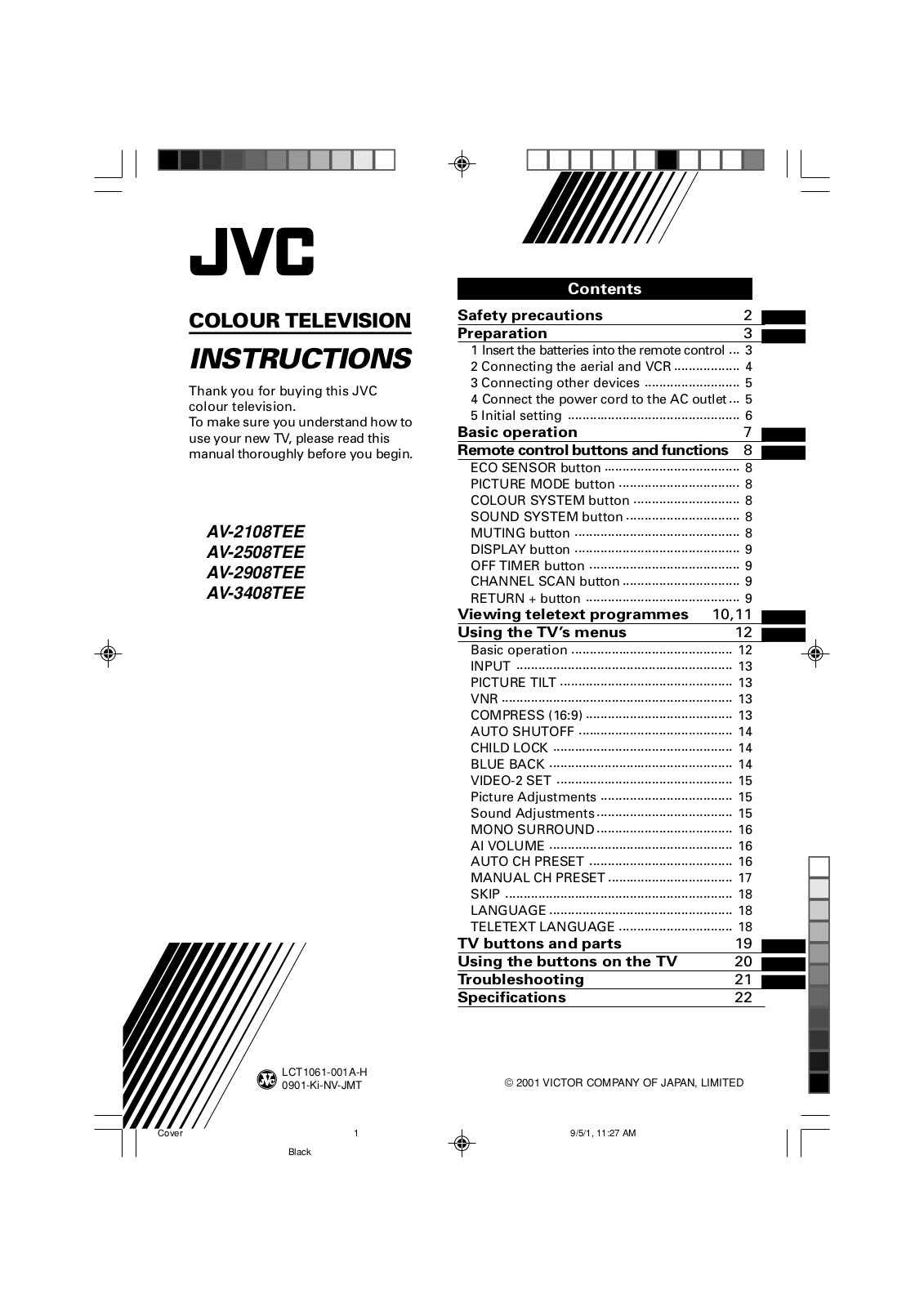 JVC AV-2108TEE, AV-2508TEE, AV-2908TEE, AV-3408TEE User Manual