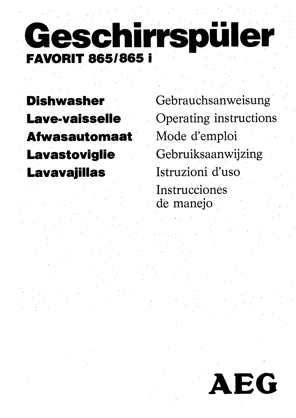 AEG-Electrolux FAV865 IGA, FAV865, FAV865 I User Manual