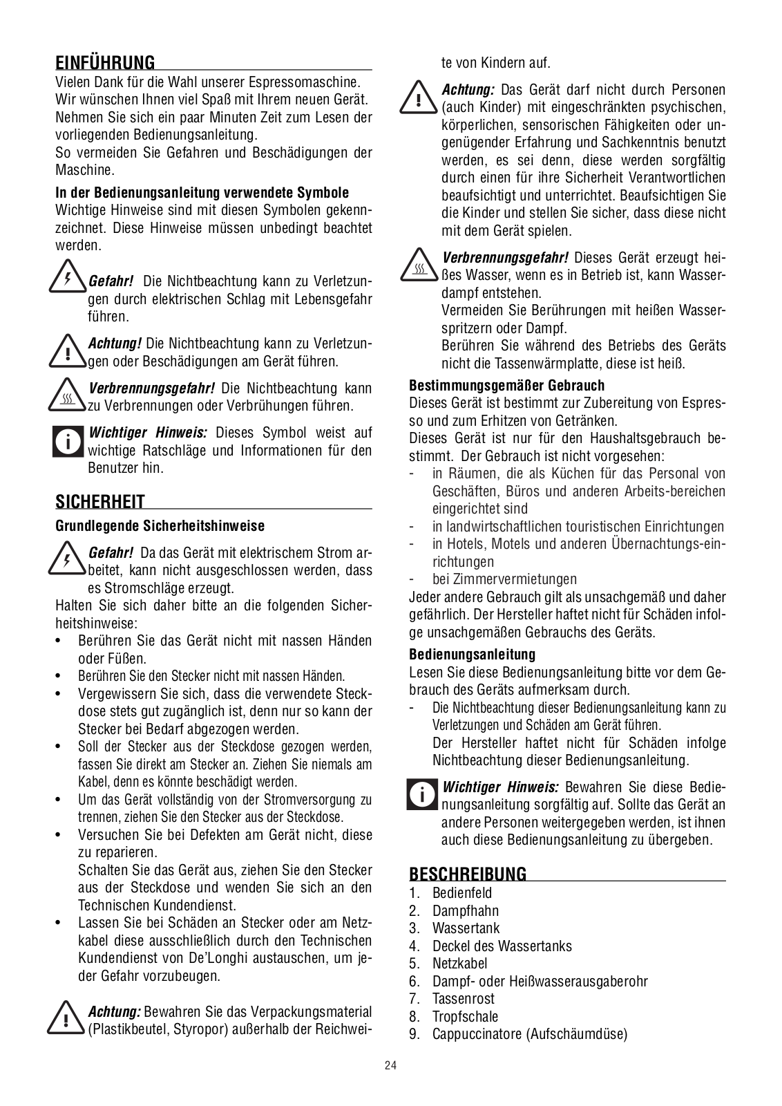 DeLonghi ECOV 310.BK User Manual