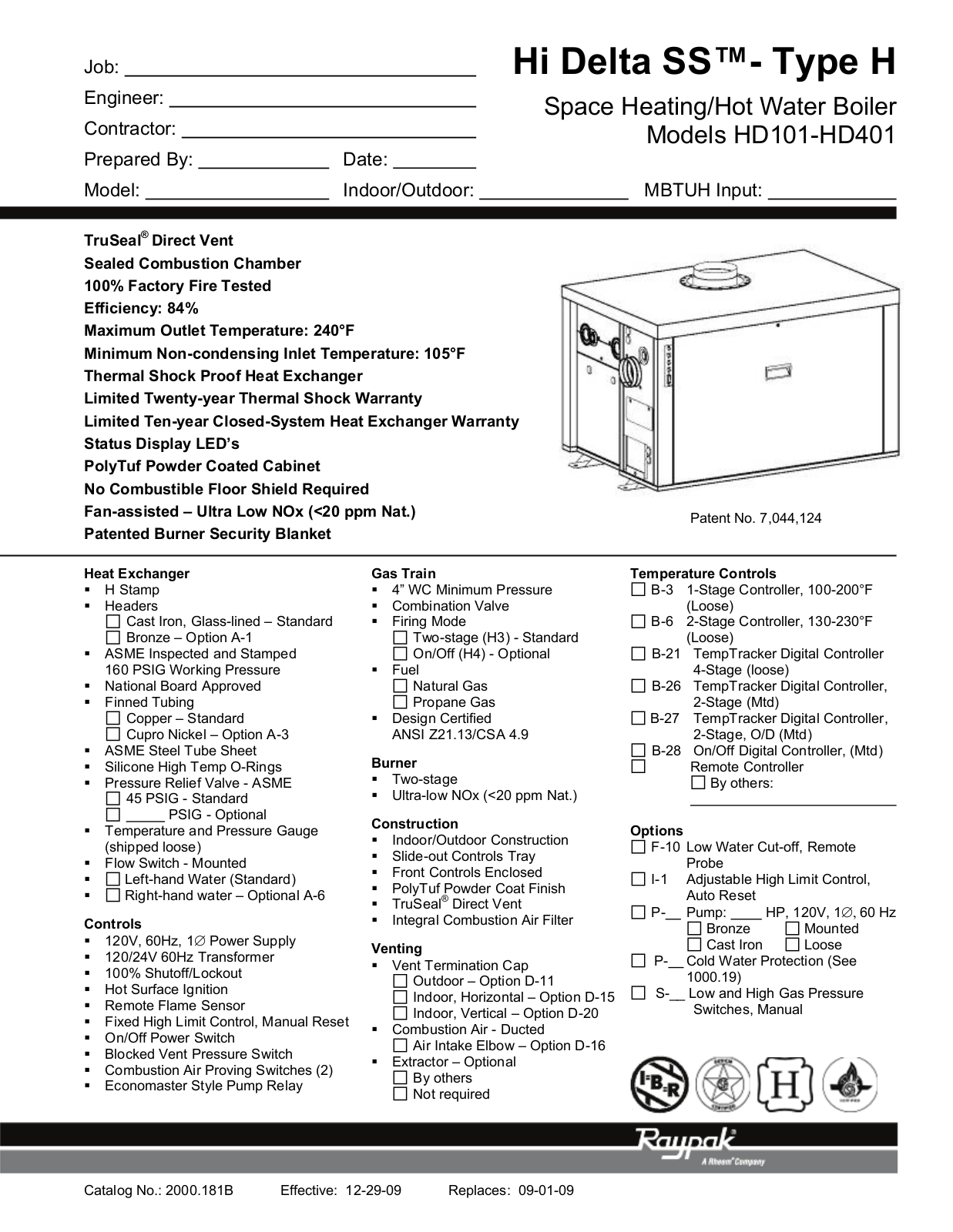 Raypak H3-HD101 User Manual