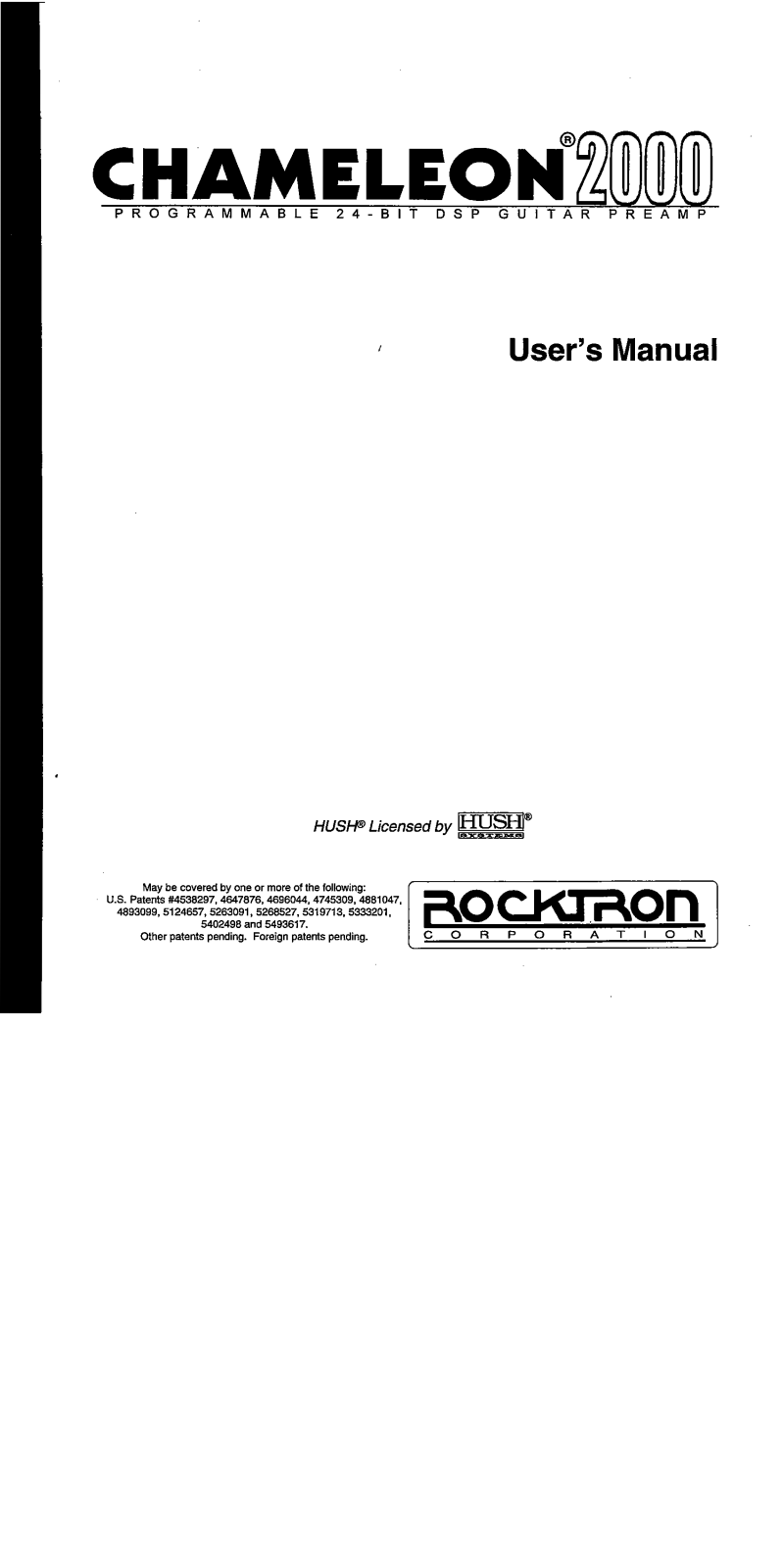 Rocktron CHAMELEON2000 User Manual