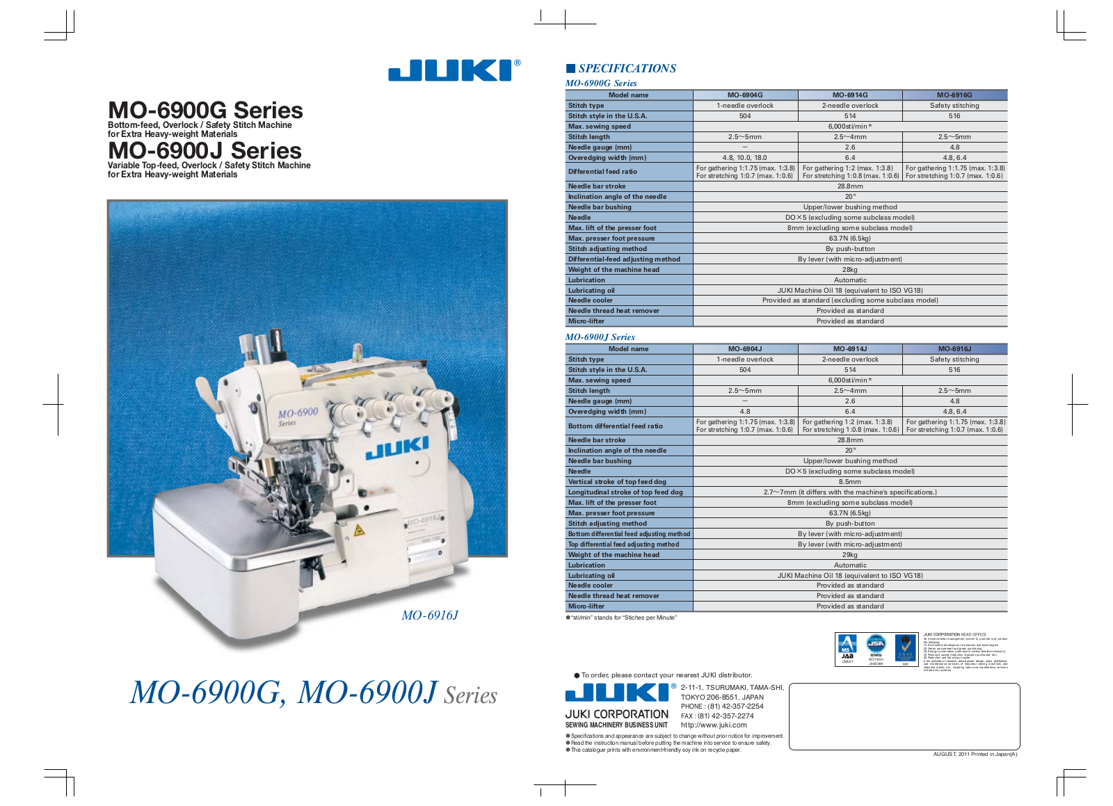 juki MO-6916J, MO-6916G, MO-6904G, MO-6914G, MO-6904J INSTRUCTION MANUAL - ManualMachine.com