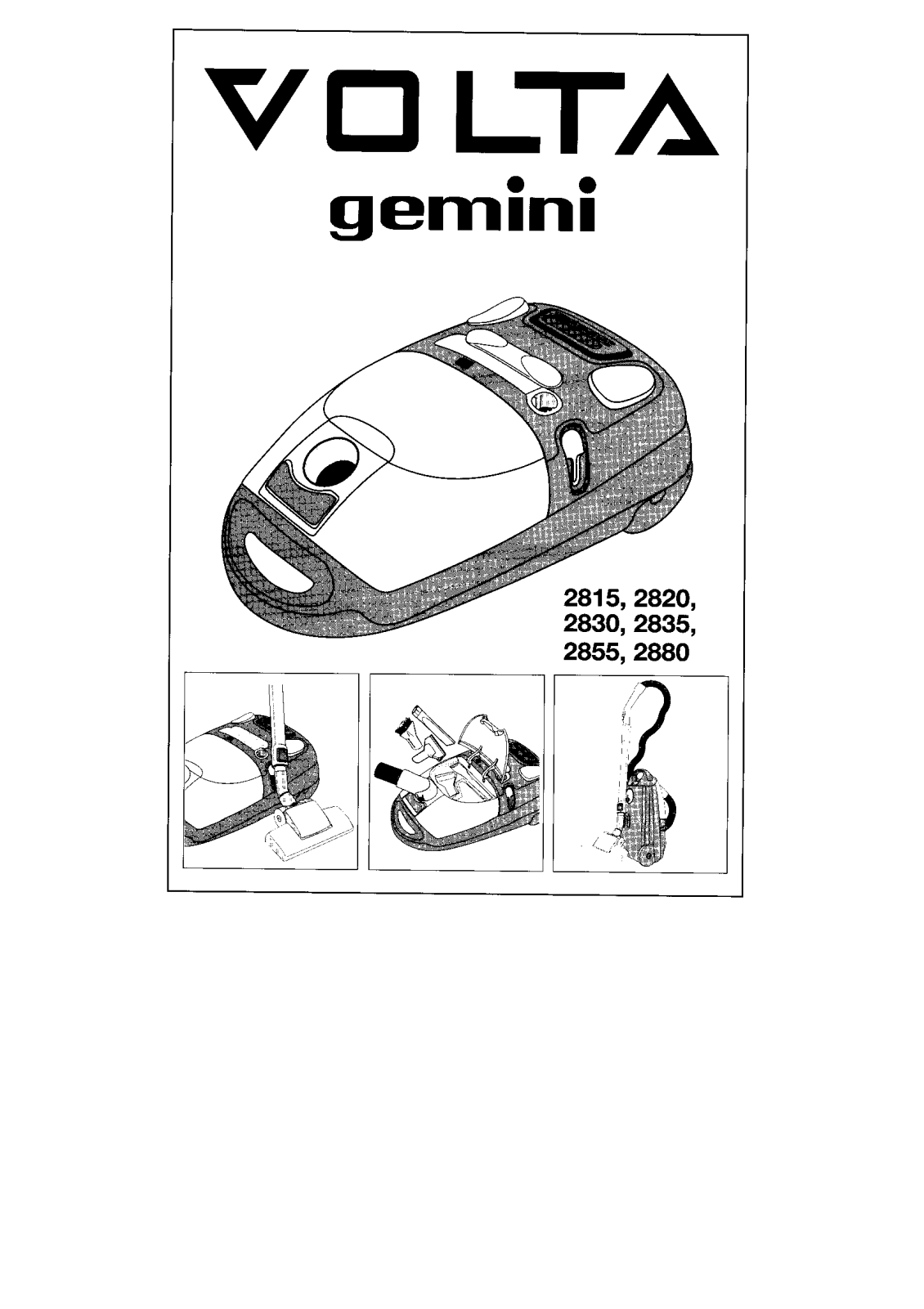 Volta 2815, 2820, 2830, 2835, 2855 User Manual