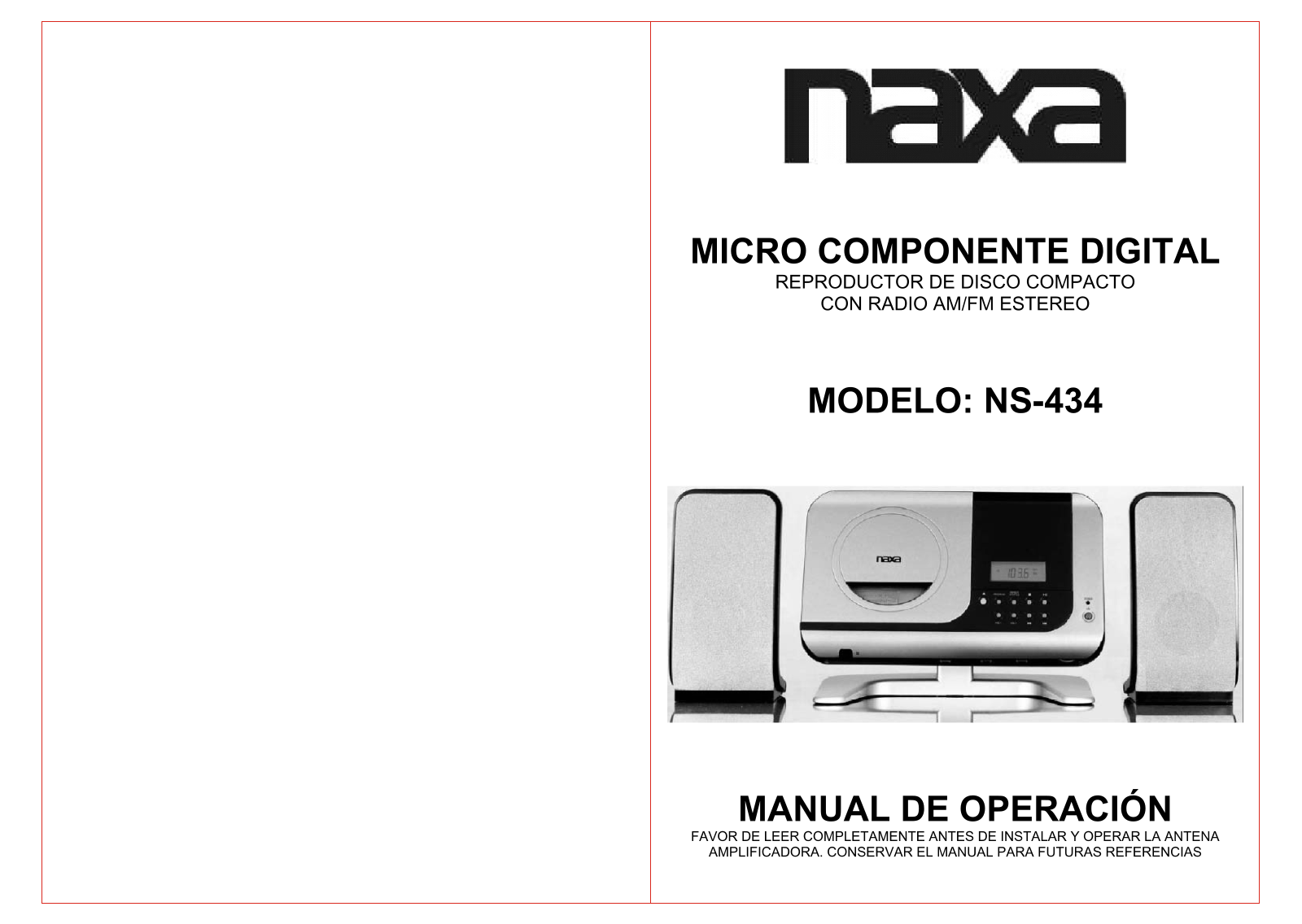 Naxa NS-434 User Manual