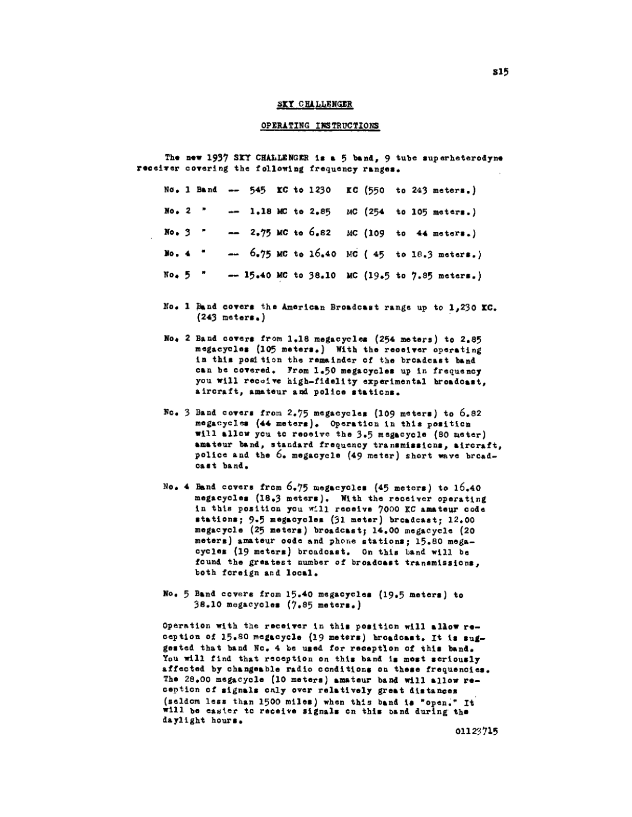 HALLICRAFTER S-15 User Manual