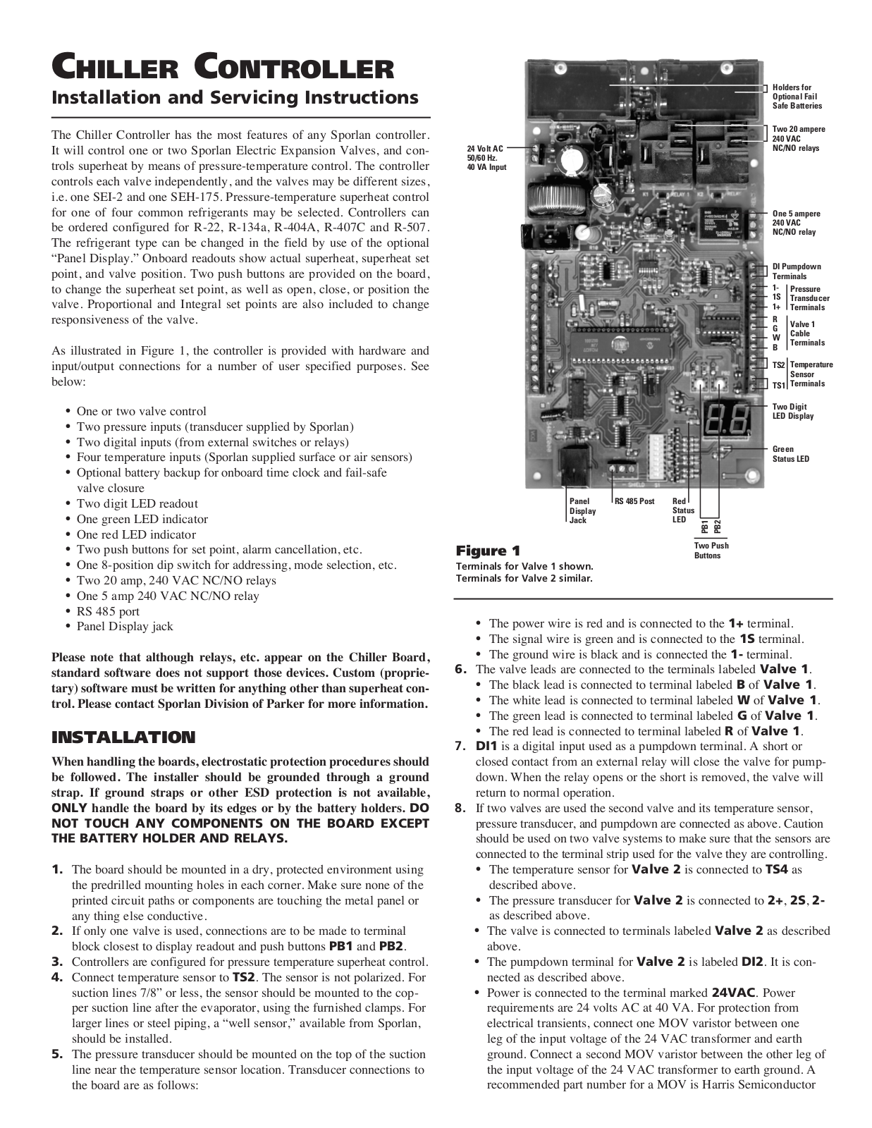 Parker Hannifin SEH-175, R-507, R-22, R-407C, R-134A User Manual