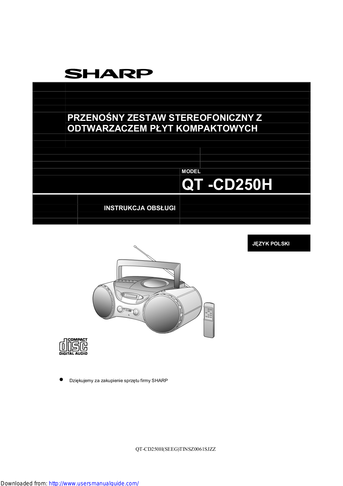 SHARP QT-CD250 User Manual