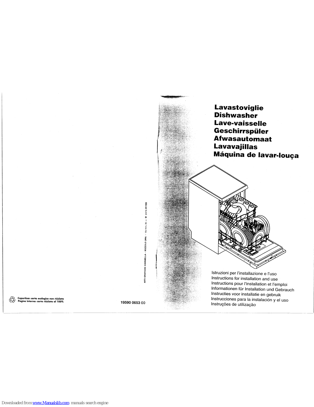 Smeg 19590 0653, DW450E-1, DWI45.1, DWI46.1, ST945E.1 Instructions For Installation And Use Manual