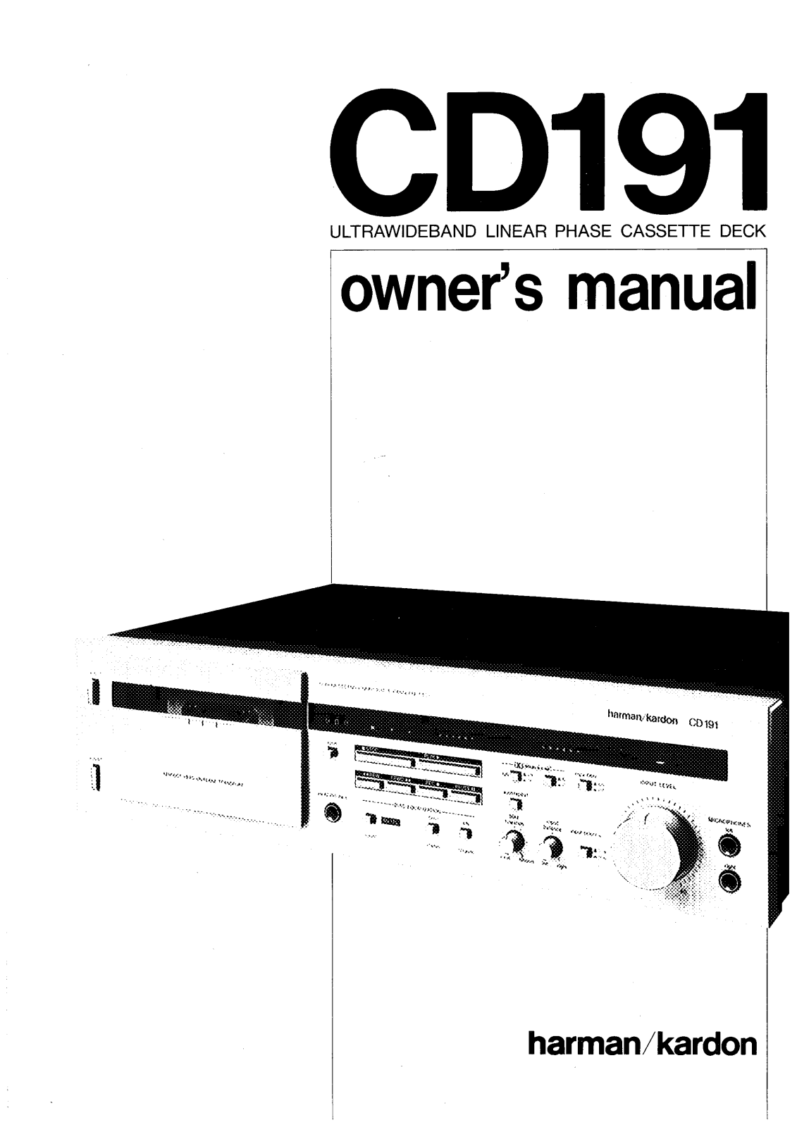 Harman kardon CD191 OWNER’S MANUAL