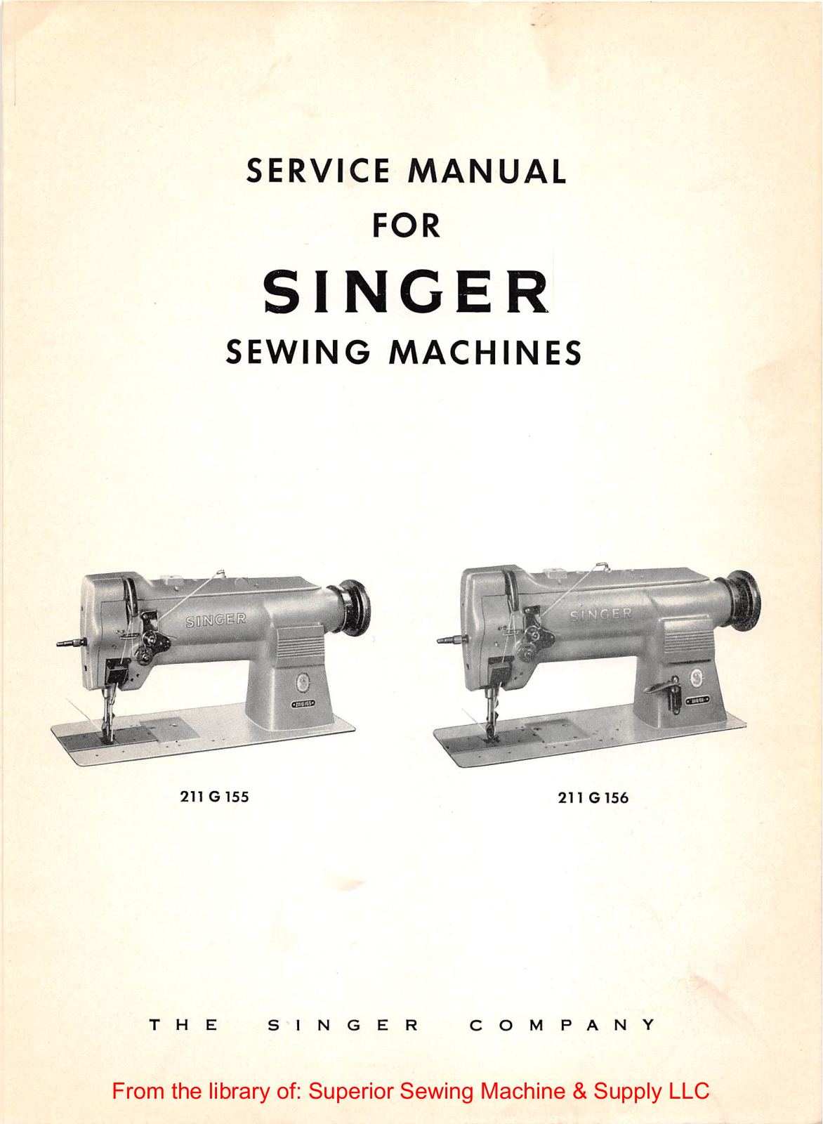 Singer 211G155, 211G156 Service Manual