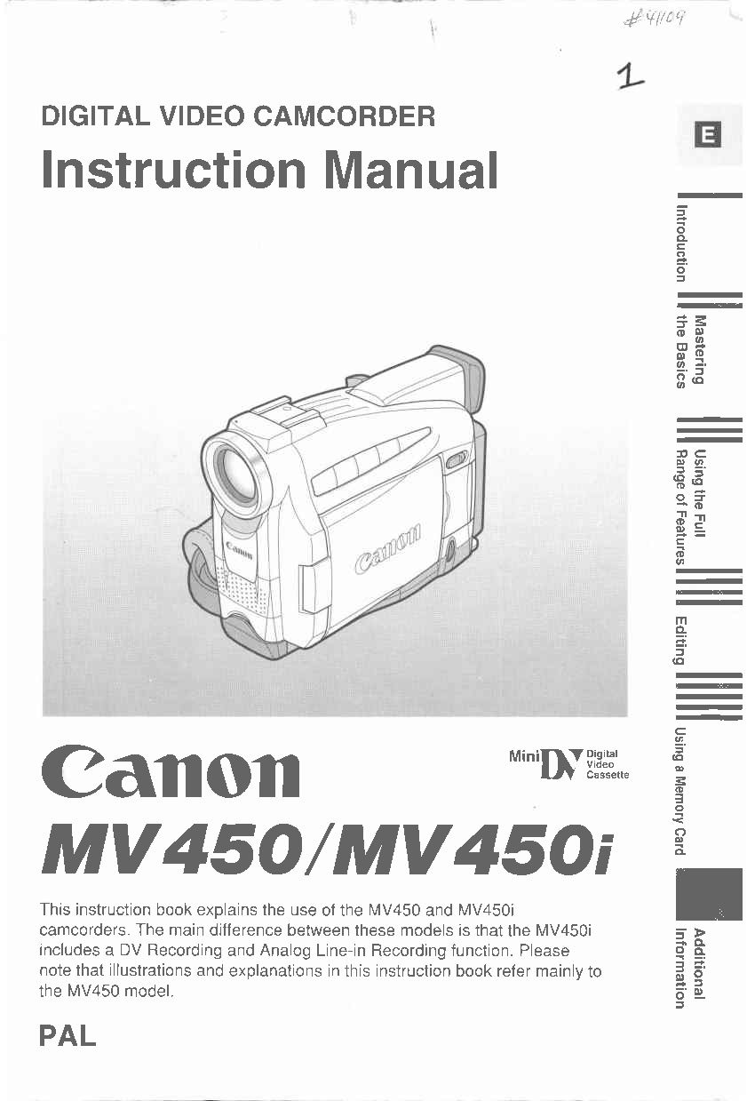 Canon MV450i, MV 450 User Manual