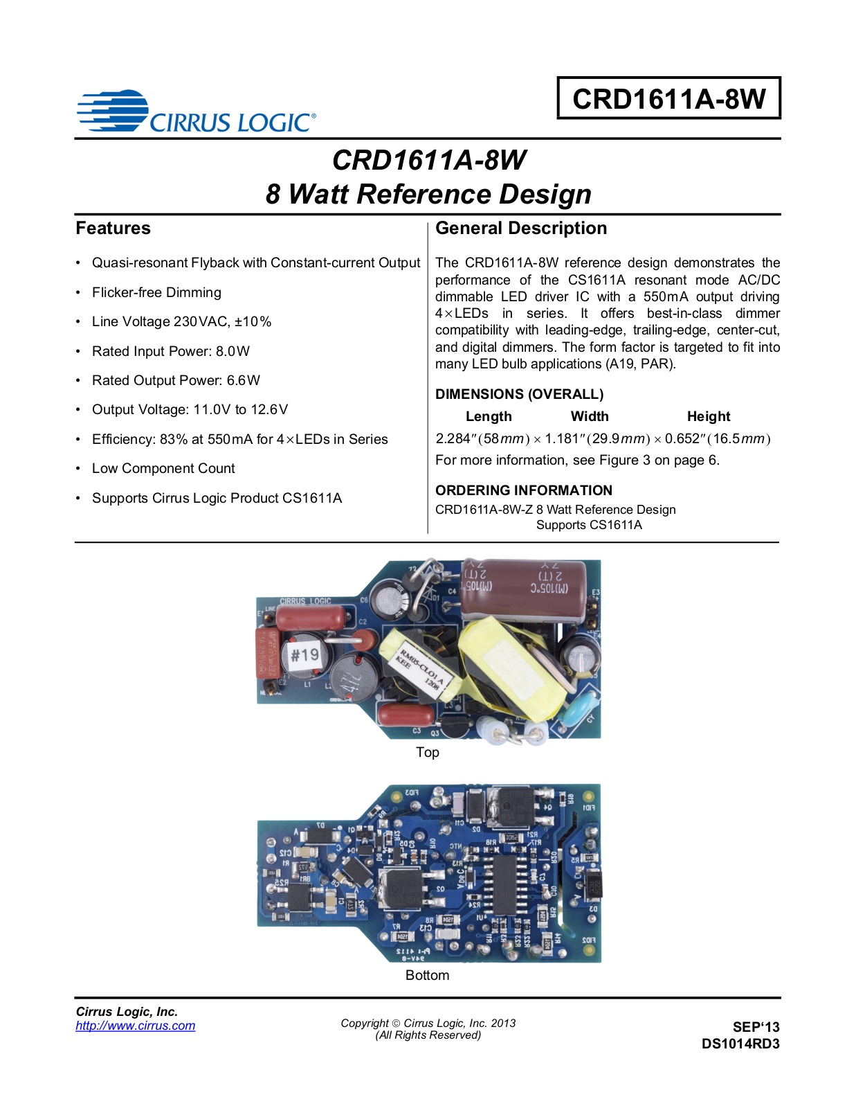 Cirrus Logic CRD1611A-8W User Manual