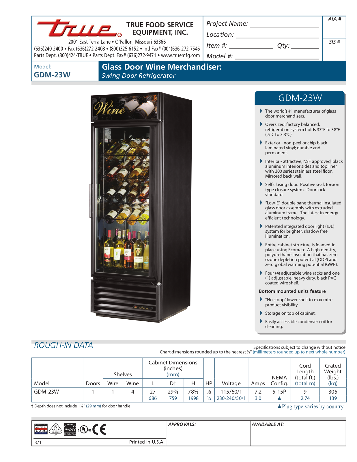 True GDM-23W User Manual