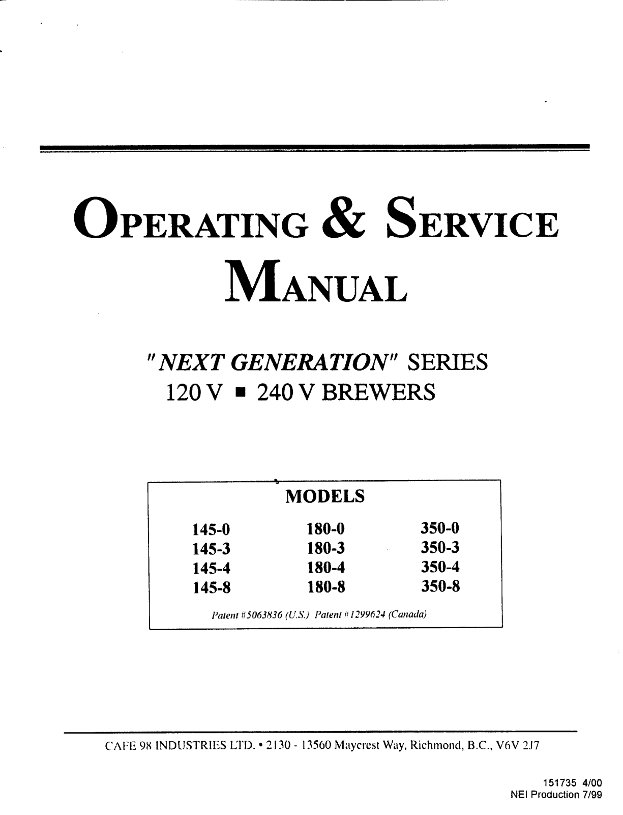 Newco 145-3 Service Manual