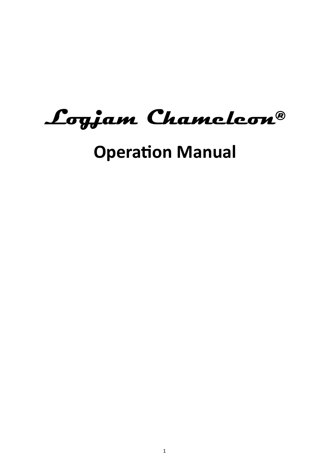 Logjam Chameleon Operation Manual - ManualMachine.com