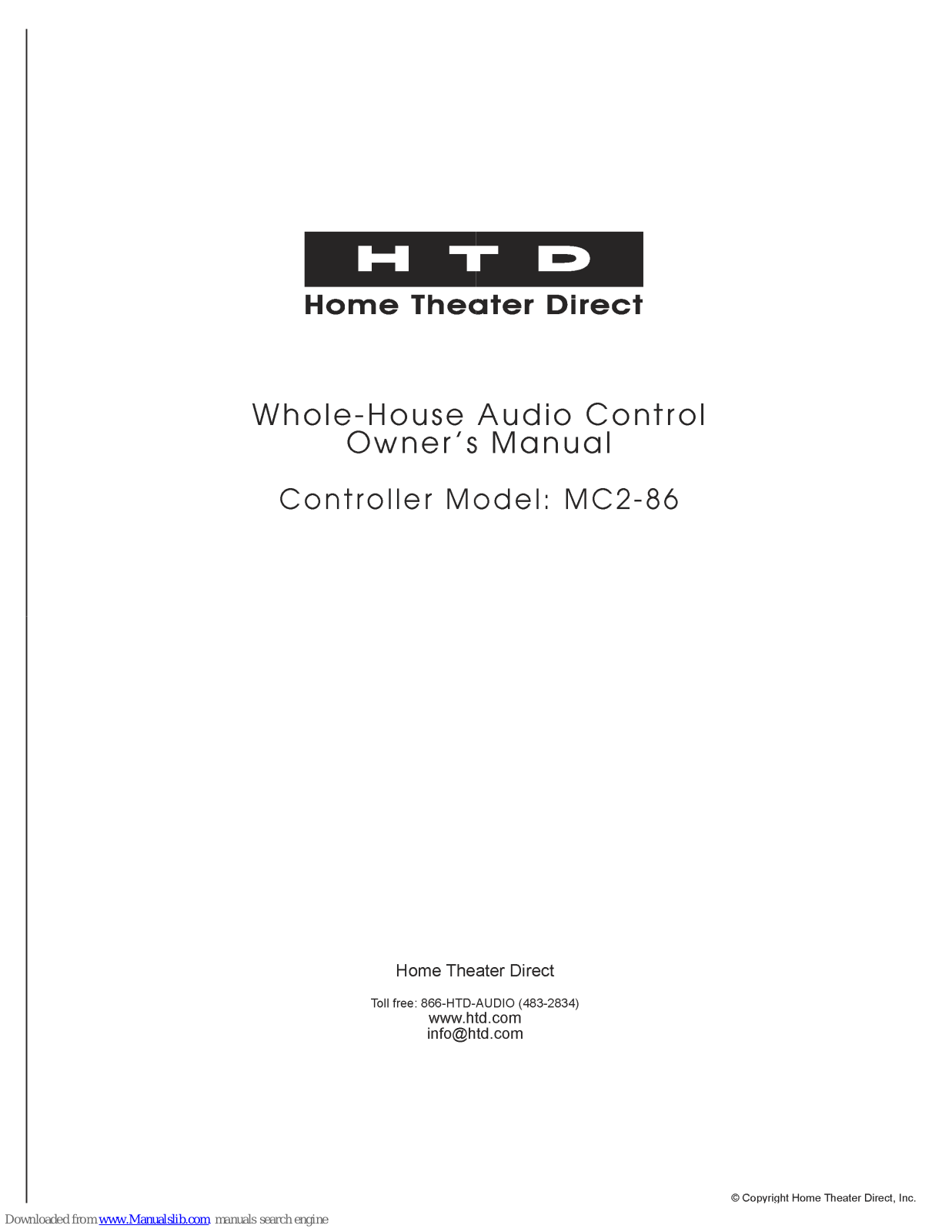 HTD mc2-86 Owner's Manual