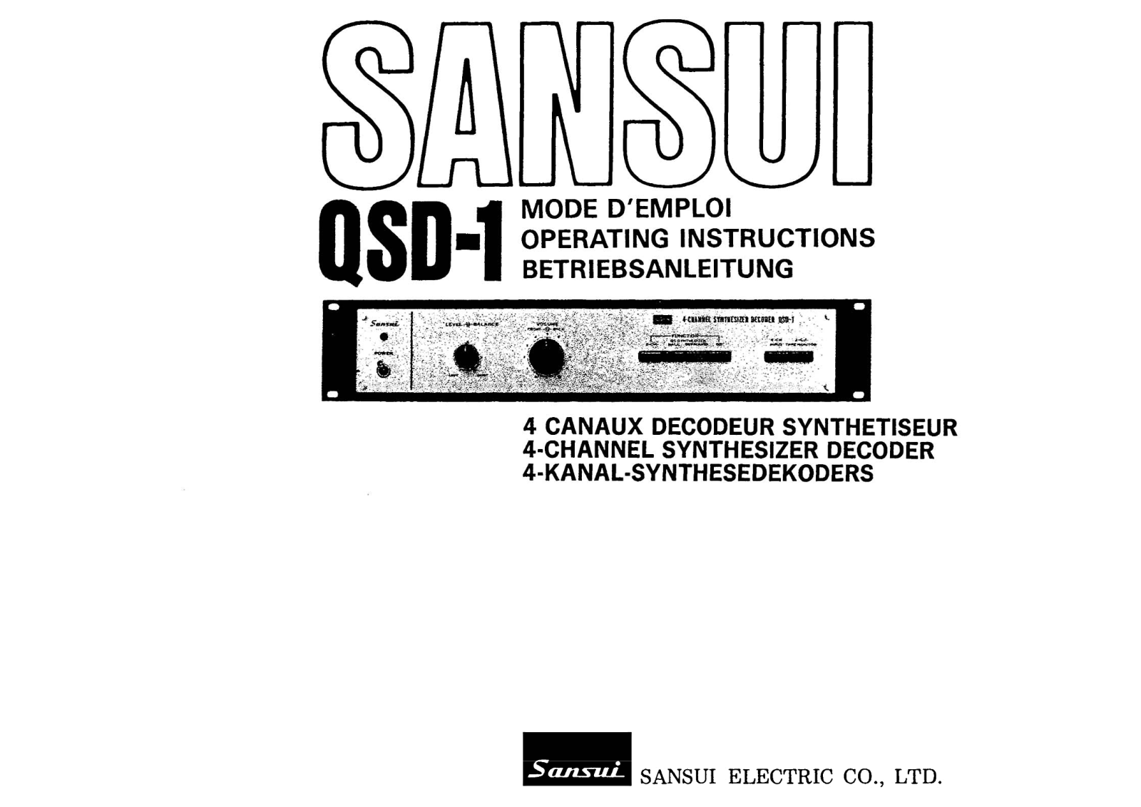 Sansui QSD-1 Owners Manual