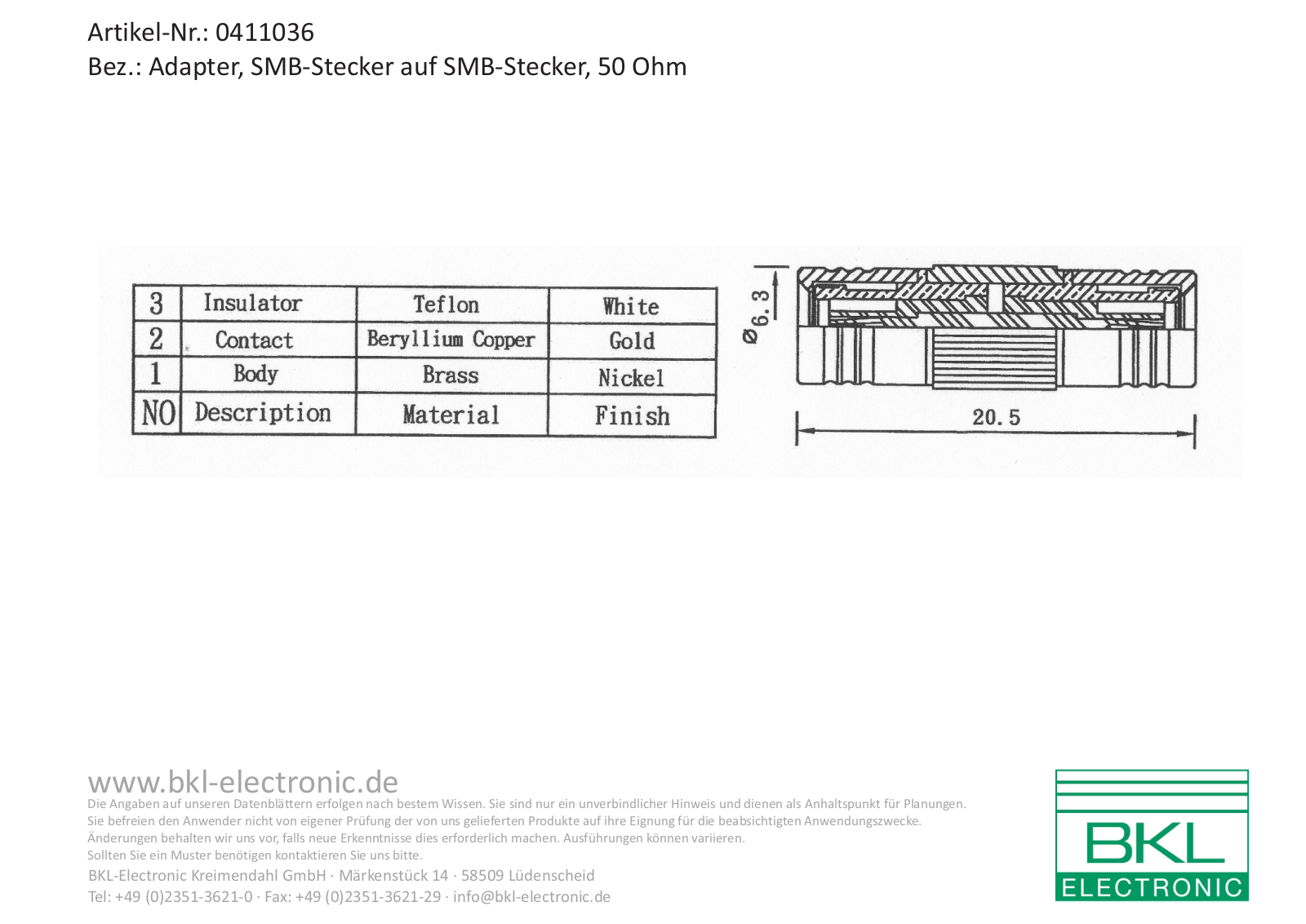 BKL SMB ST-ST Datasheet - ManualMachine.com