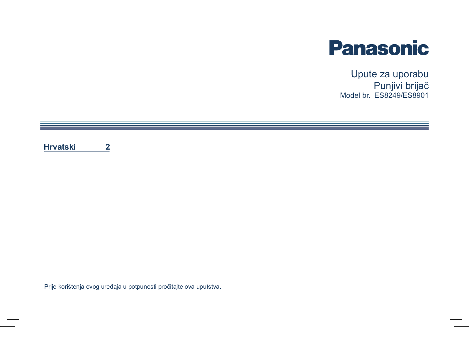 Panasonic ES-8249, ES8901 User Manual