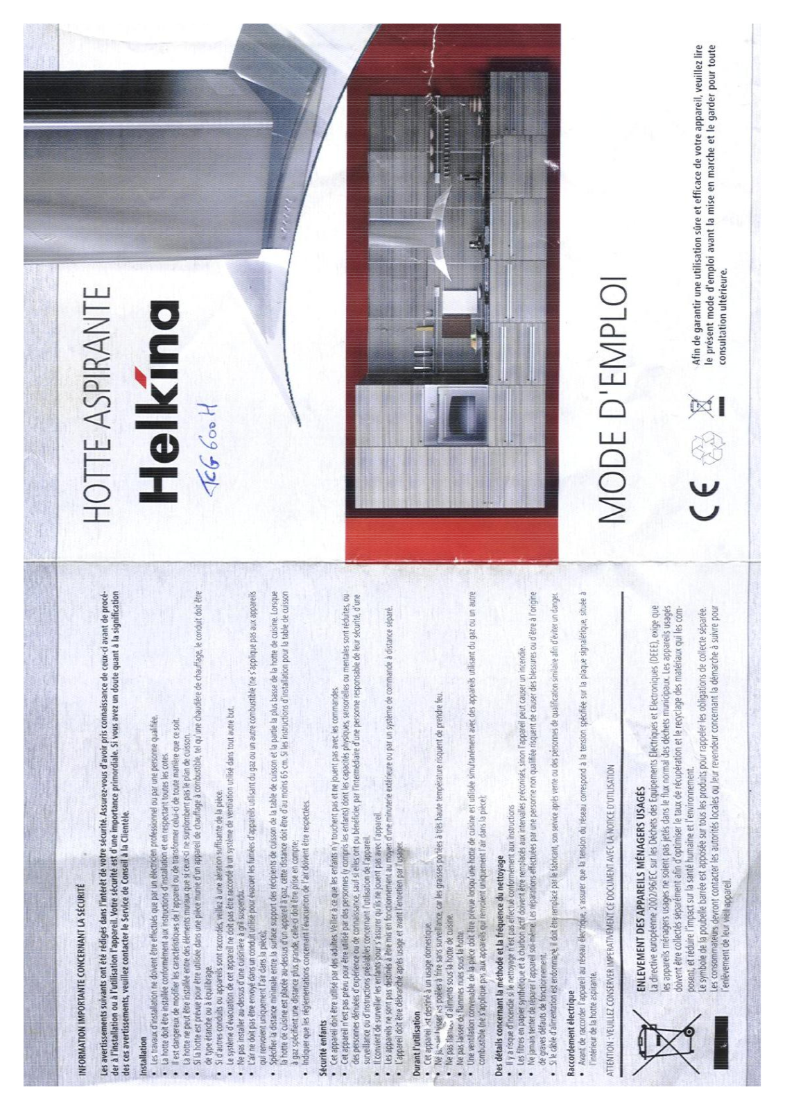 HELKINA TCG600H User Manual