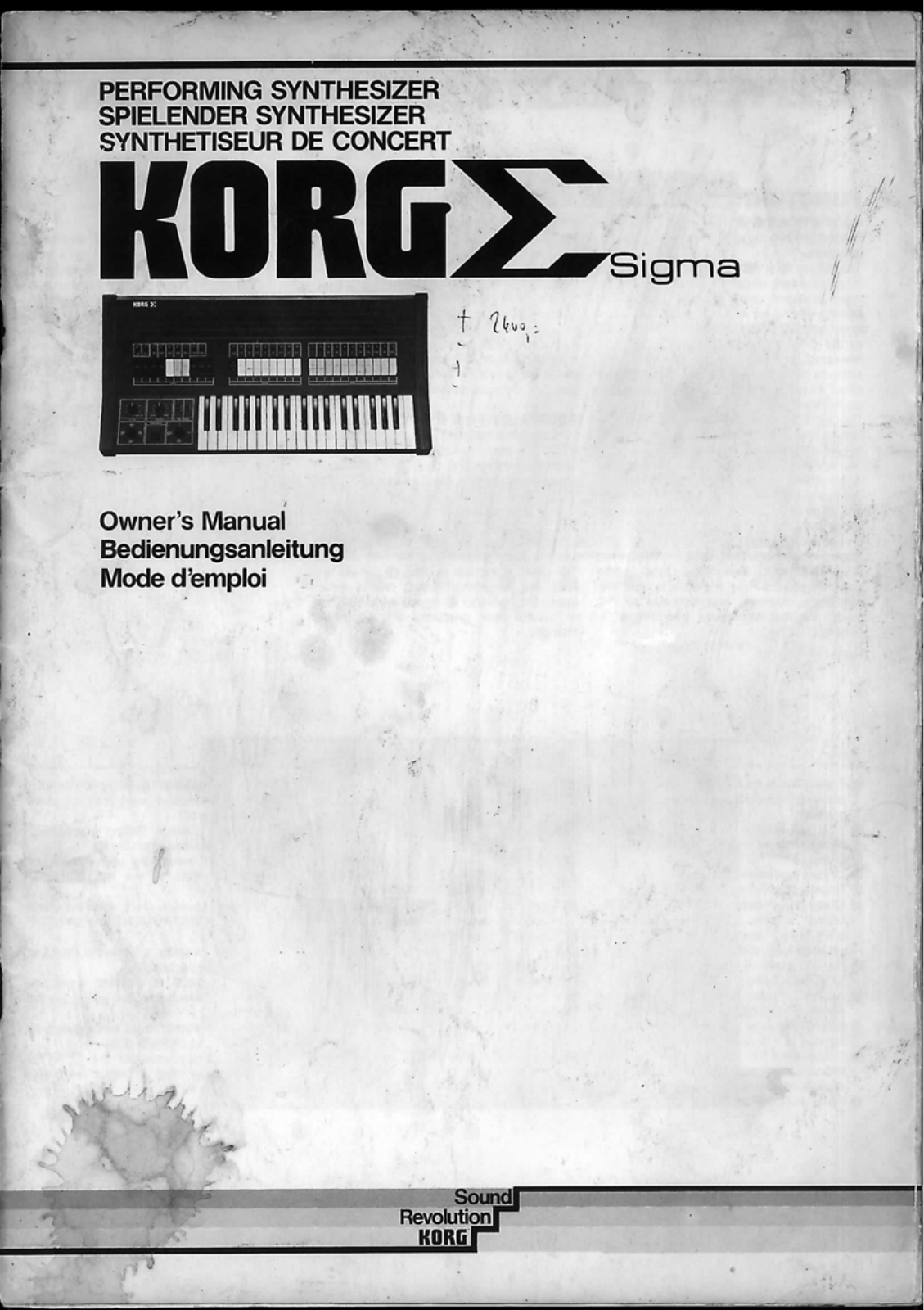 Korg Sigma User Manual