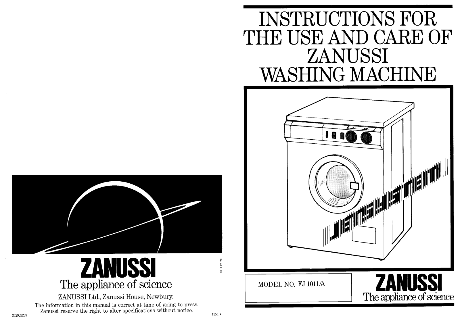 Zanussi FJ1011-A User Manual