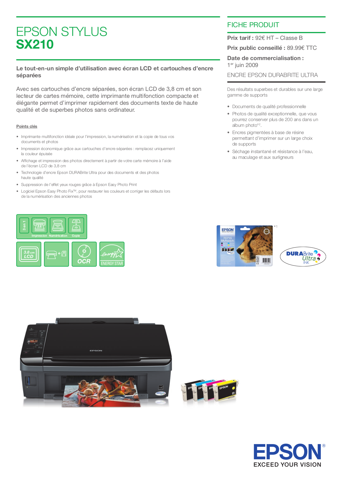 EPSON STYLUS SX210 User Manual