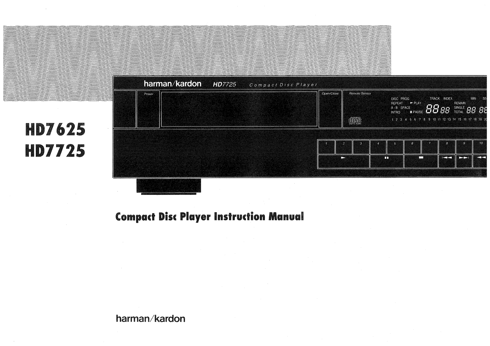 Harman kardon HD7625, HD7725 User Manual