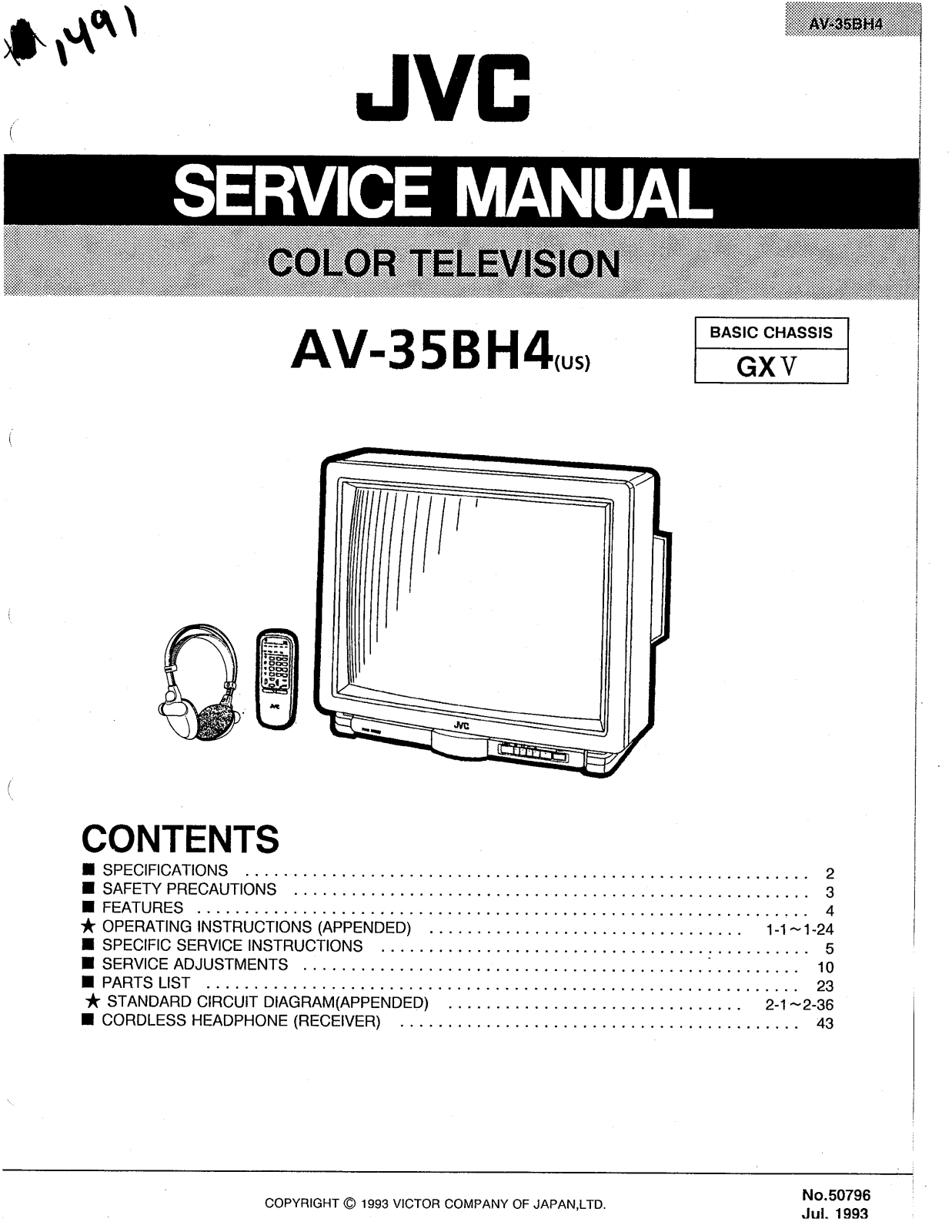 JVC AV-35BH4 Schematic