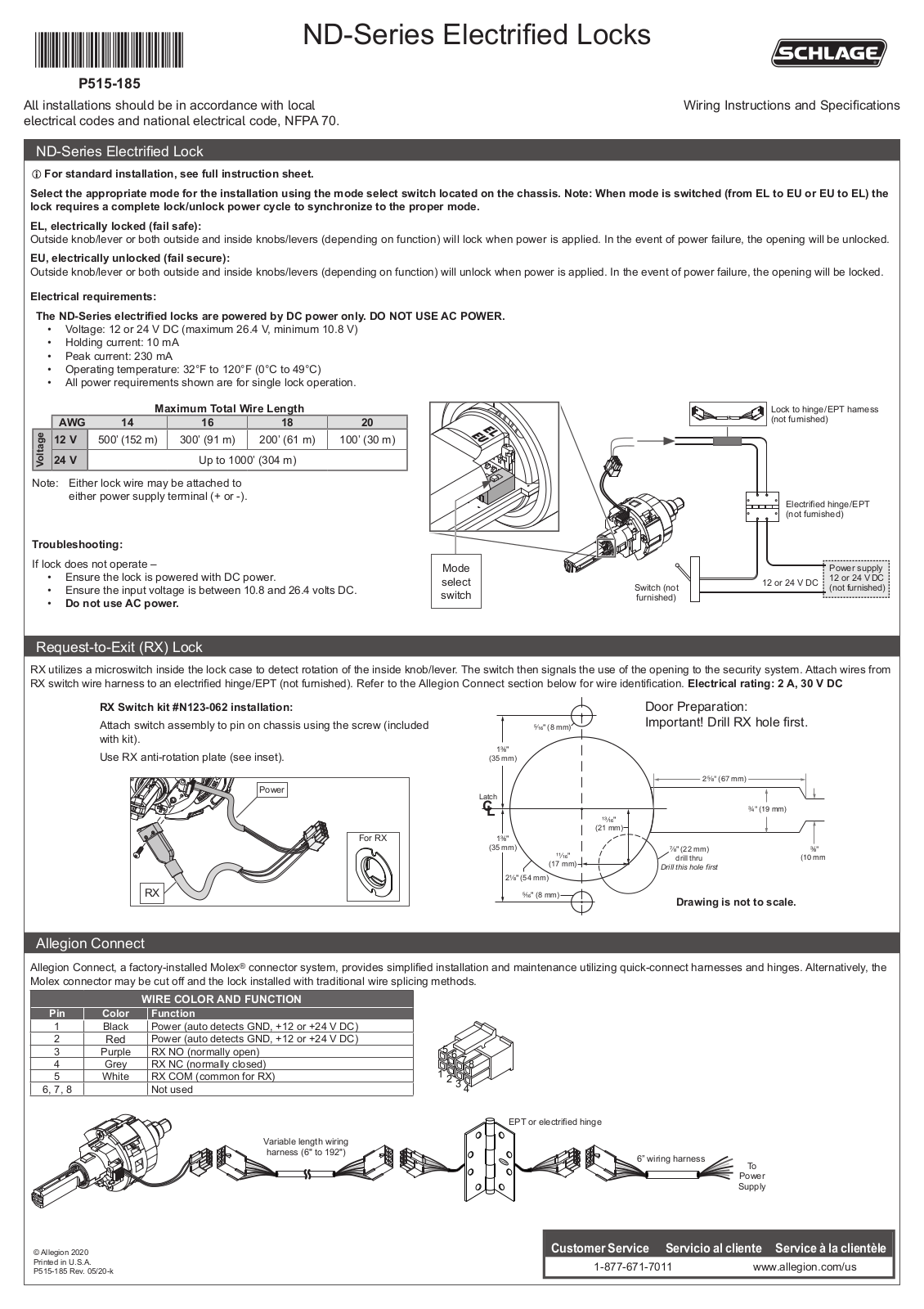 Schlage ND Installation Manual