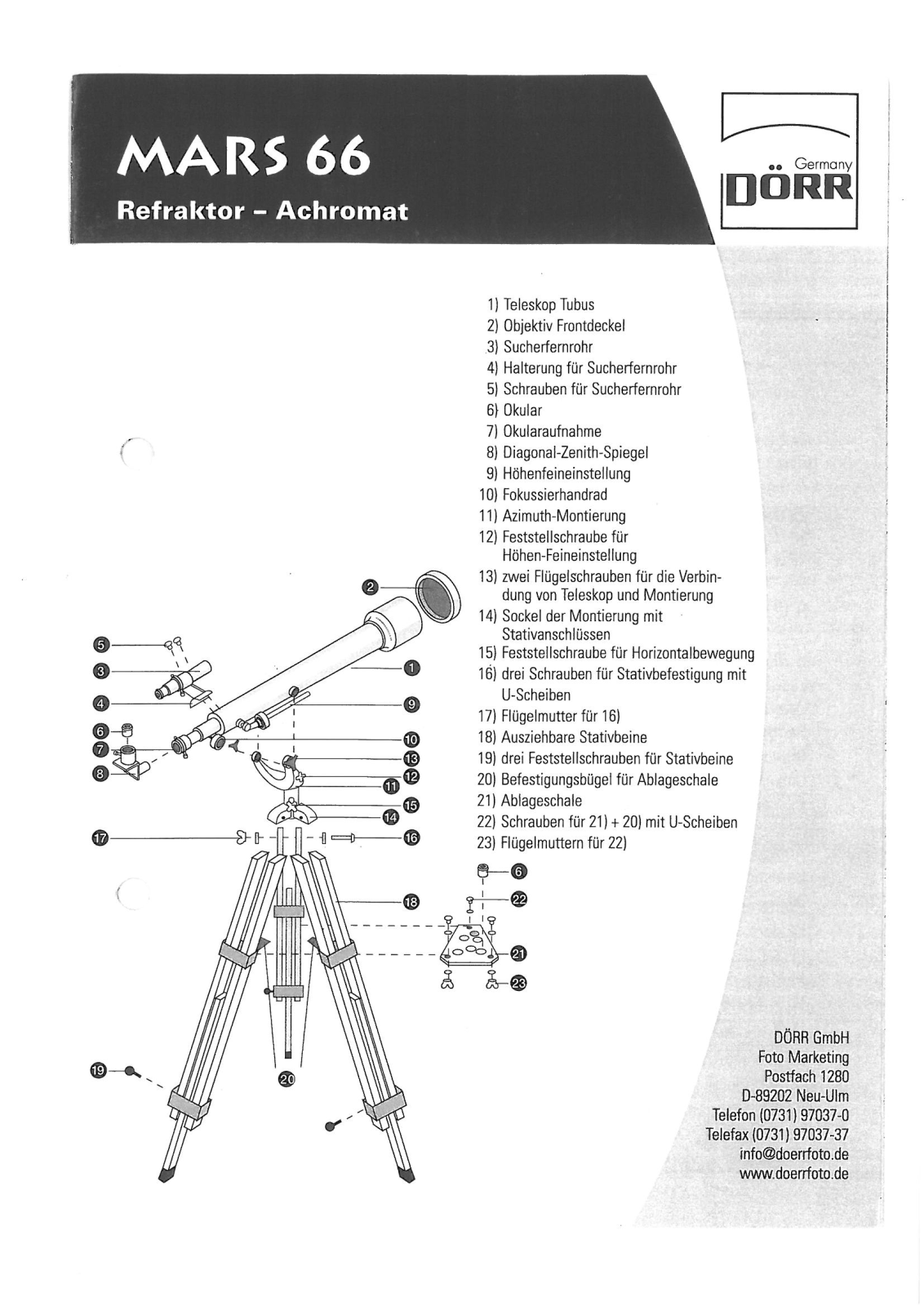 DÖRR MARS 66 User guide