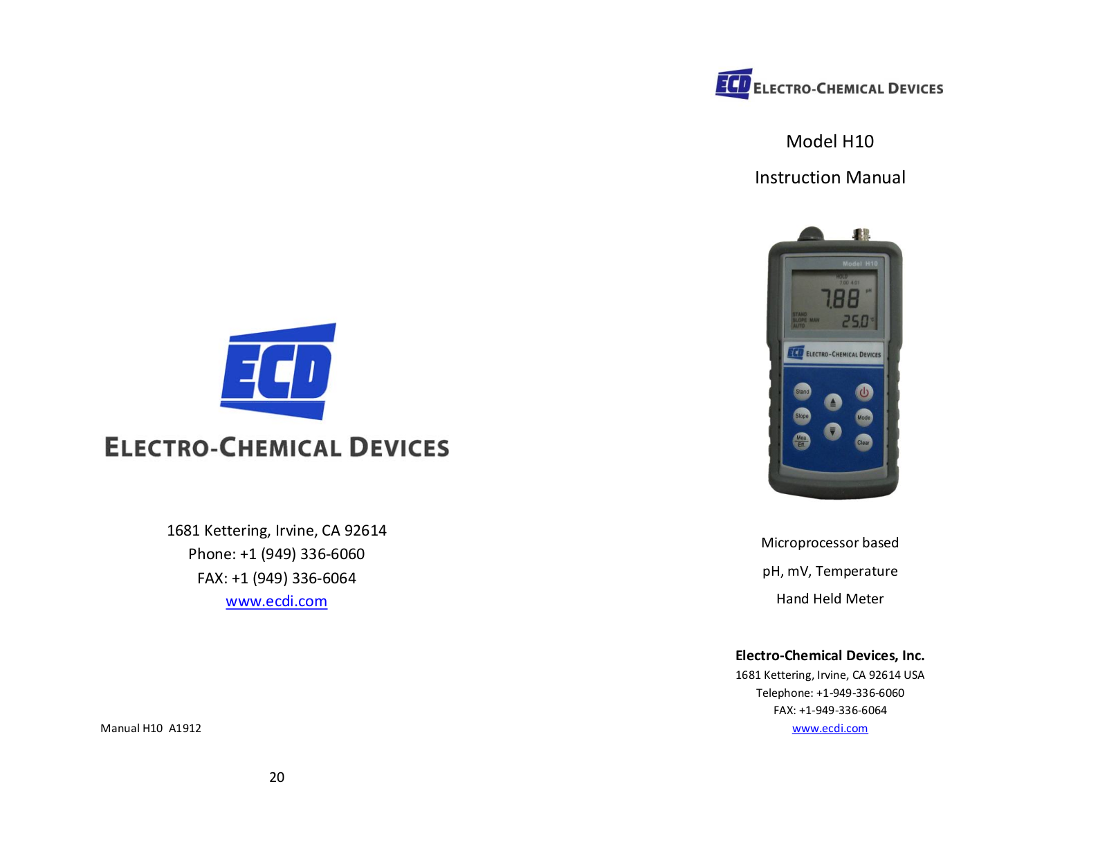 ECD H10 User Manual