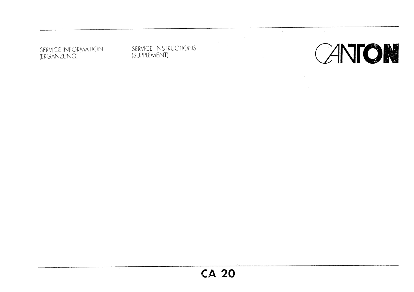 Canton CA20 Drawings - ManualMachine.com