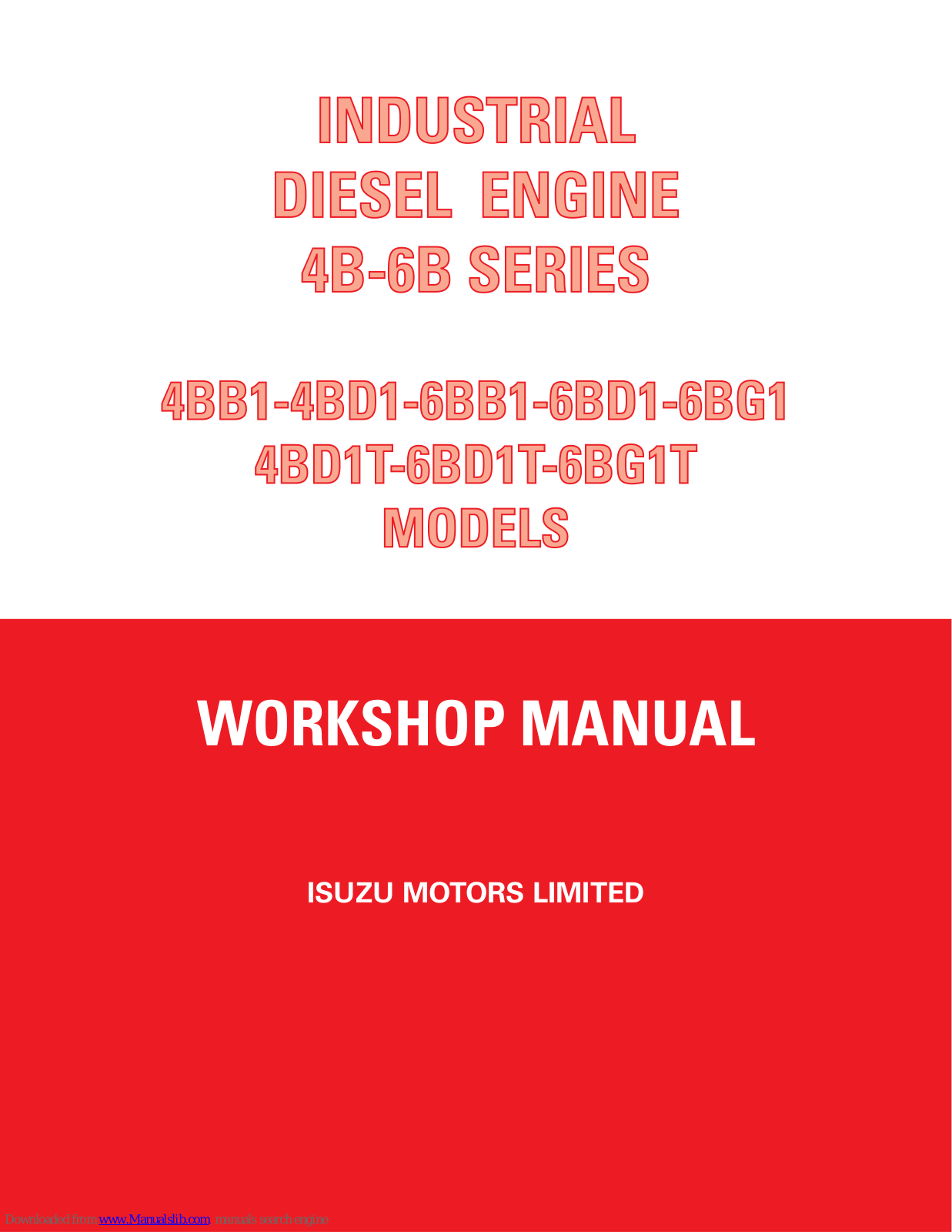 Isuzu 4BB1, 6BB1, 4BD1, 4BD1T, 6BD1T Workshop Manual