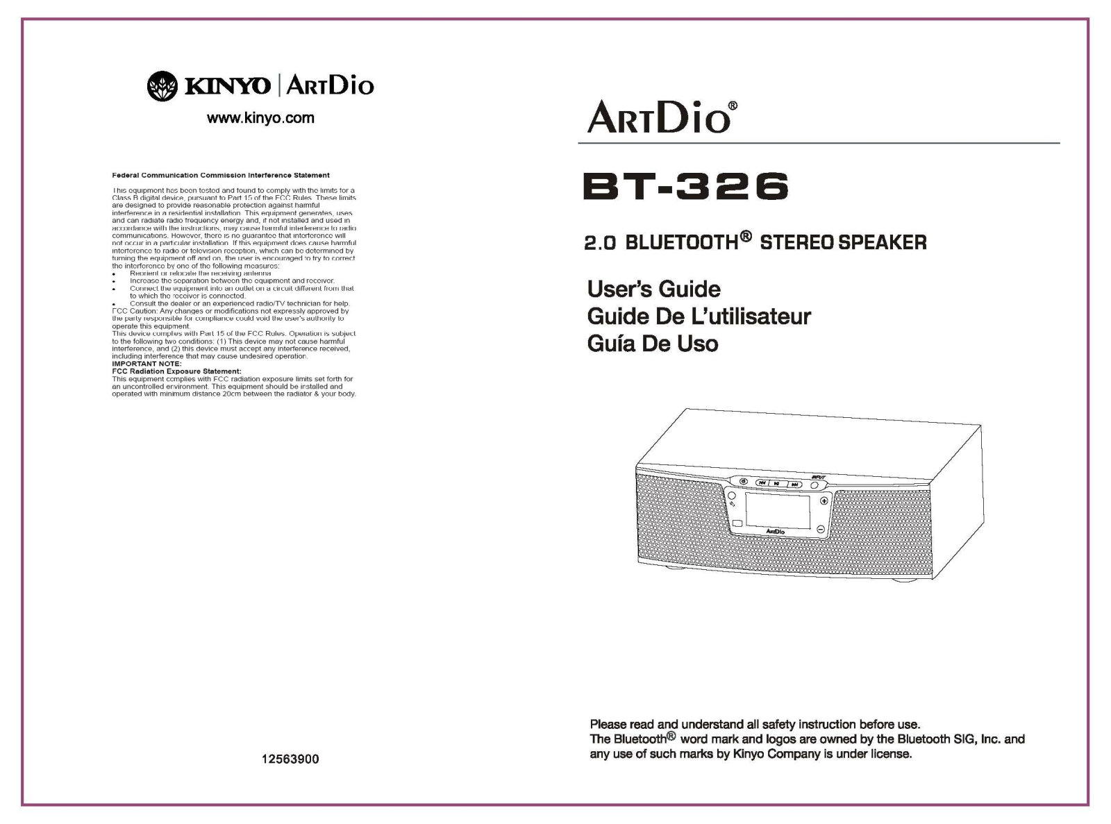 Kinyo ARTDIOBT326 User Manual