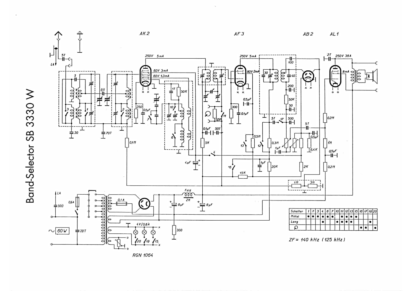 Körting SB-3330-W-Band-Selector Schematic