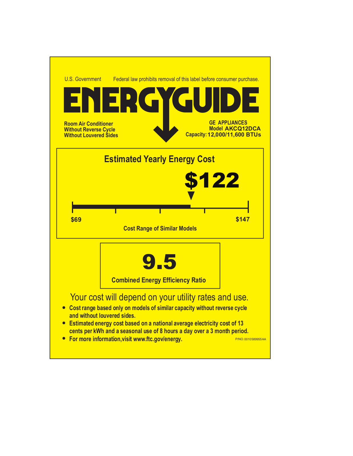 GE AKCQ12DCA Energy manual