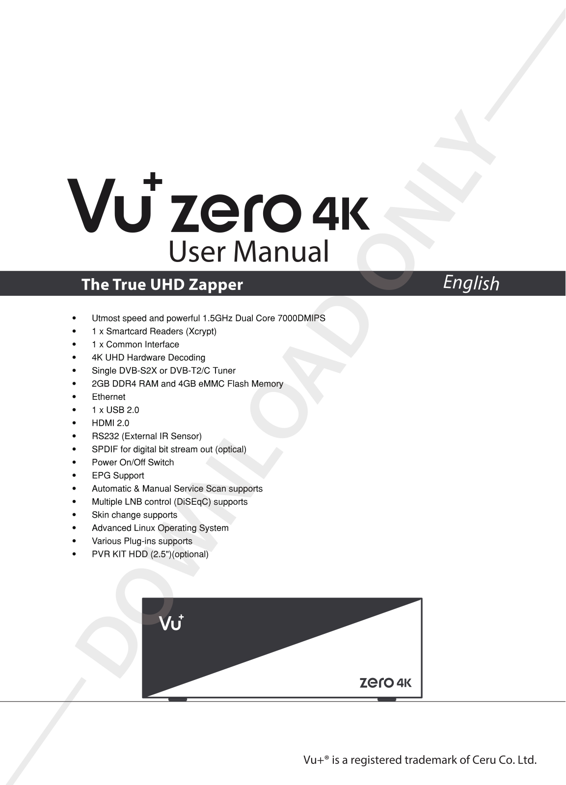VU+ Zero 4K User Manual